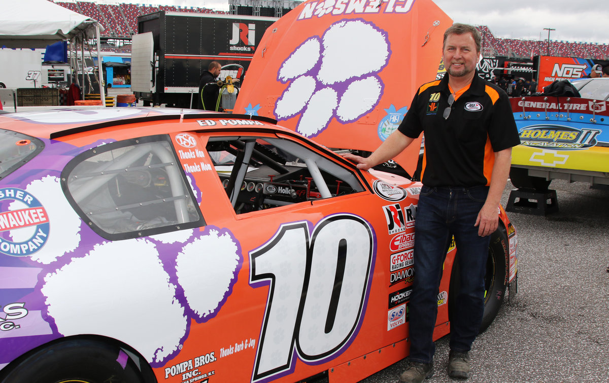 Pompa wearing Clemson colors in a sea of Crimson Tide