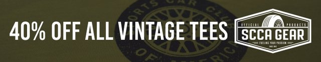 40% off all vintage tees at SCCA Gear